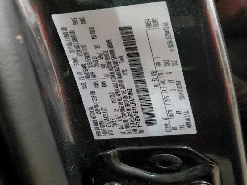2020 FORD F150 SUPERCREW SUPERCREW 12