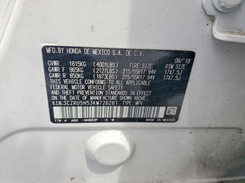 2019 HONDA HR-V EX EX 12
