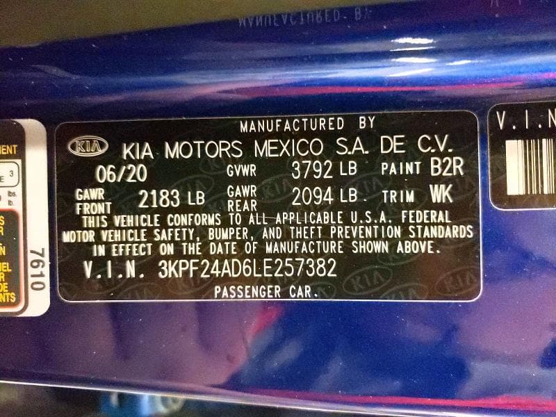 2020 KIA FORTE LXS LXS 12