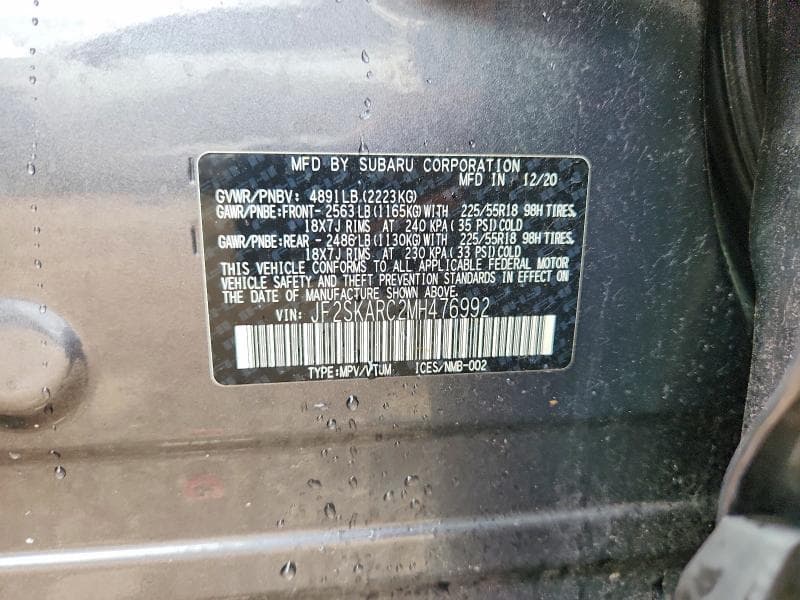 2021 SUBARU FORESTER SPORT SPORT 12