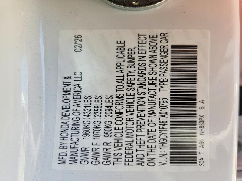 2026 HONDA ACCORD SE 12
