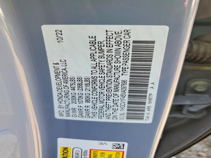 2022 HONDA ACCORD SPORT SE 12
