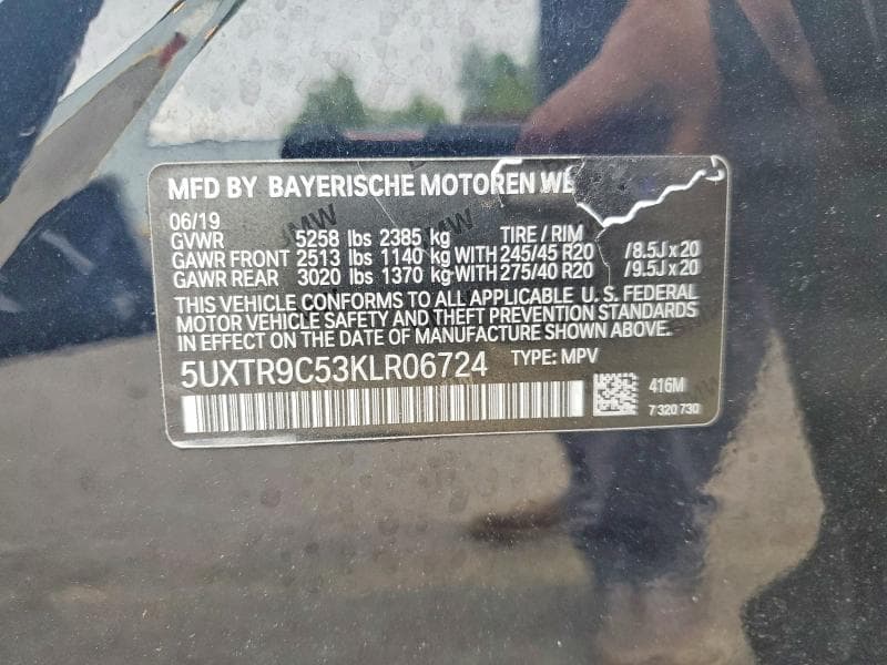 2019 BMW X3 XDRIVE30I XDRIVE30I 12