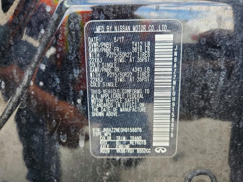 2017 INFINITI QX80 BASE BASE 14