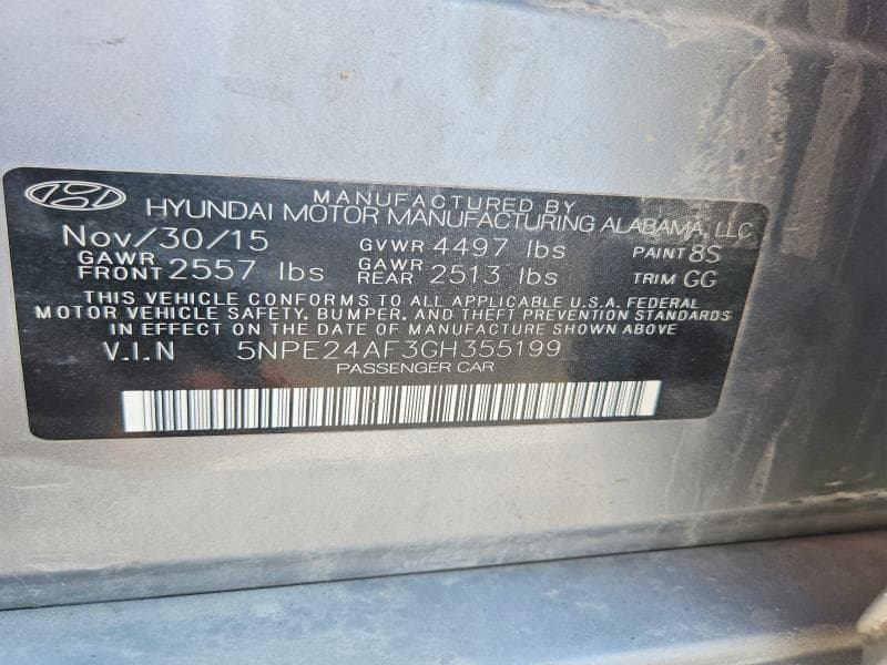 2016 HYUNDAI SONATA SE 12