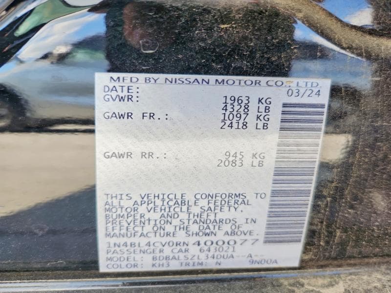 2024 NISSAN ALTIMA SR SR 13