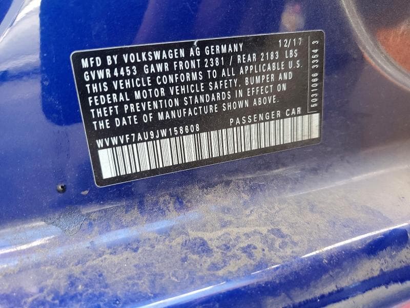 2018 VOLKSWAGEN GOLF R 12