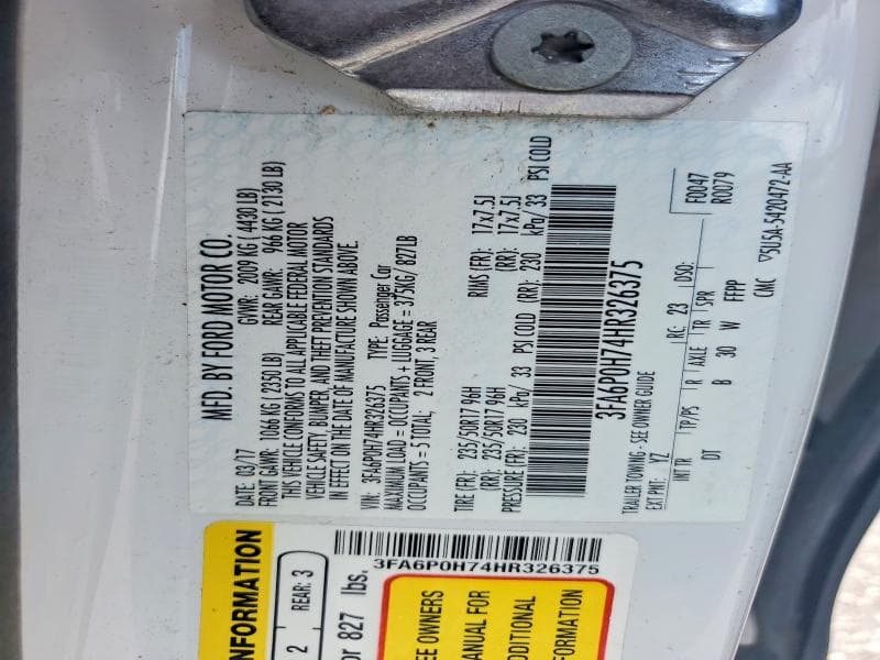 2017 FORD FUSION SE 12