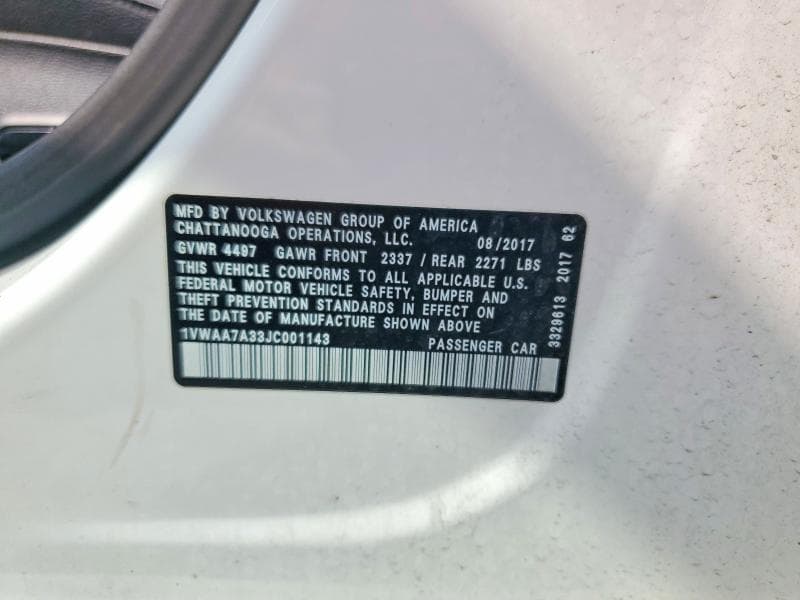 2018 VOLKSWAGEN PASSAT S S 12
