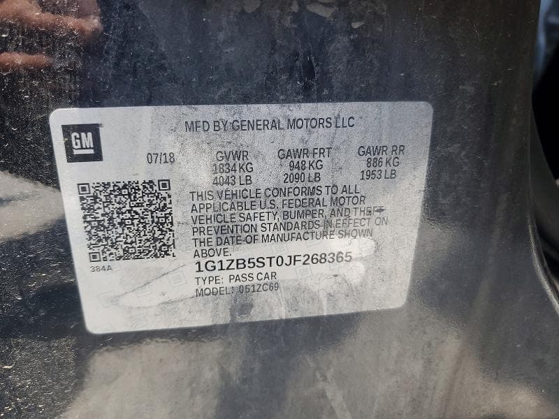 2018 CHEVROLET MALIBU LS 12