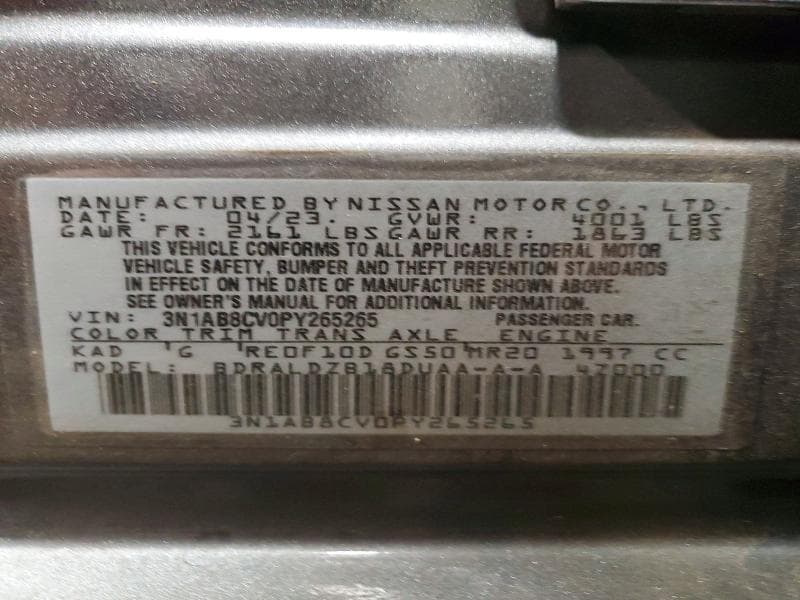 2023 NISSAN SENTRA SV SV 12