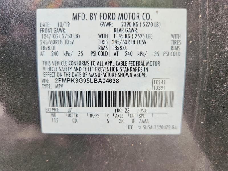 2020 FORD EDGE SE SE 12
