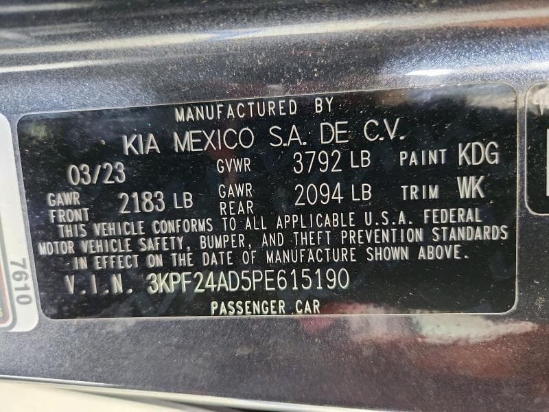 2023 KIA FORTE LXS 12