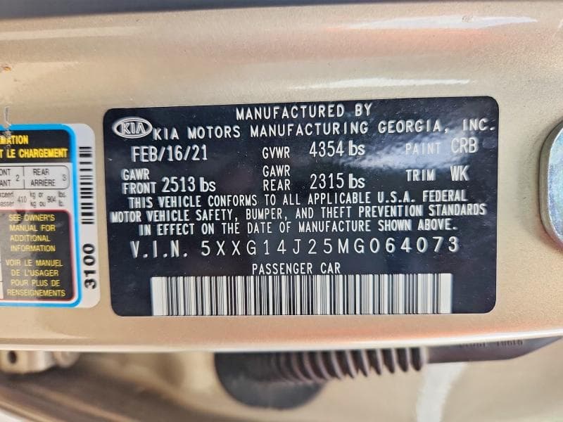 2021 KIA K5 LXS 12