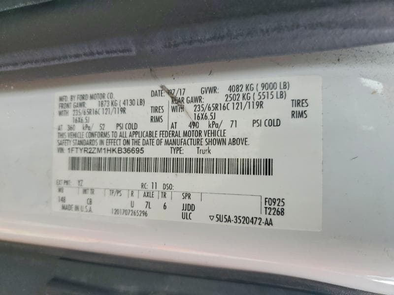 2017 FORD TRANSIT T-250 13