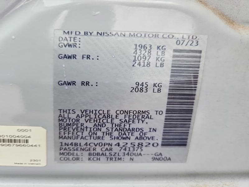 2023 NISSAN ALTIMA SR SR 13