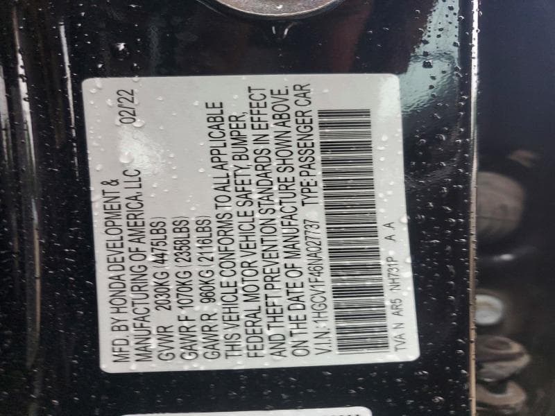 2022 HONDA ACCORD SPORT SE SPORT SE 13