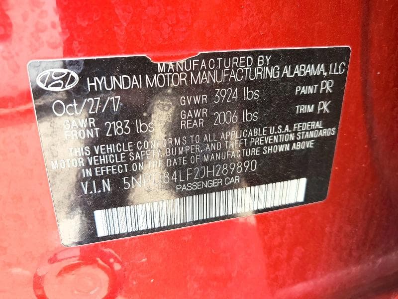 2018 HYUNDAI ELANTRA SEL SEL 13