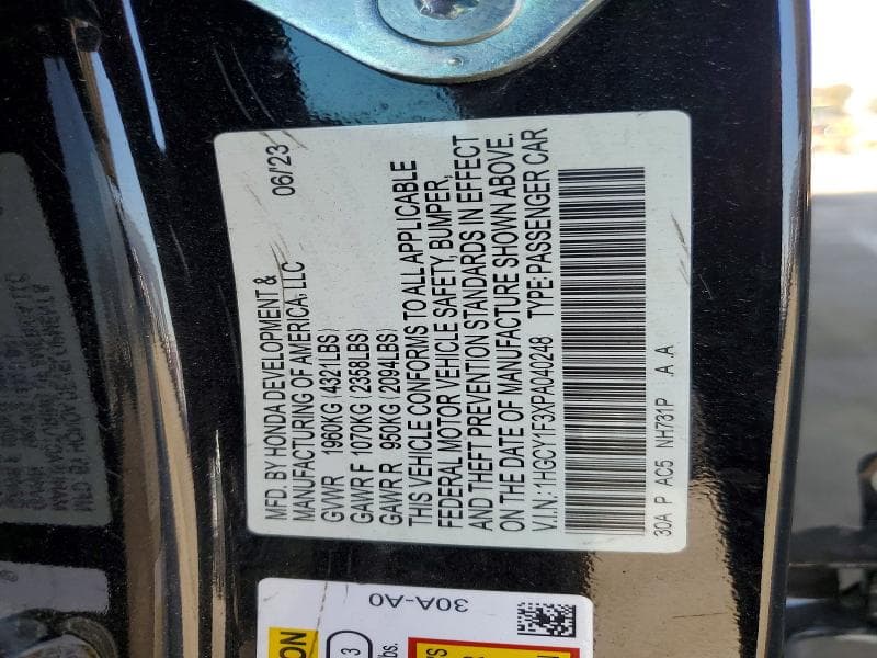 2023 HONDA ACCORD EX 12