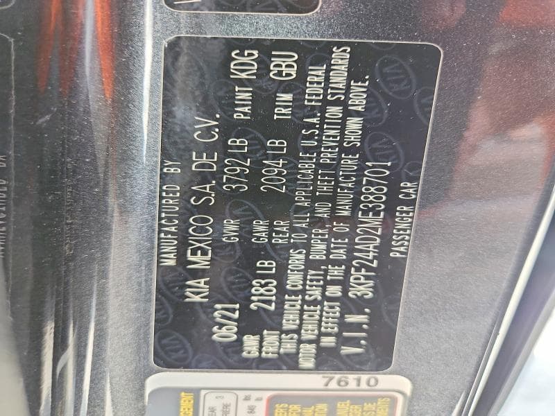 2021 KIA FORTE LXS 13
