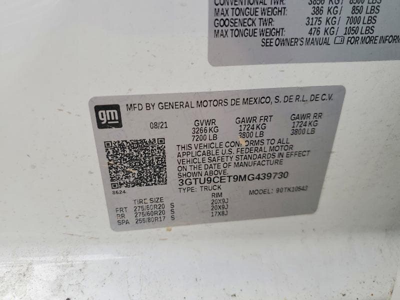 2021 GMC SIERRA K1500 ELEVATION 12