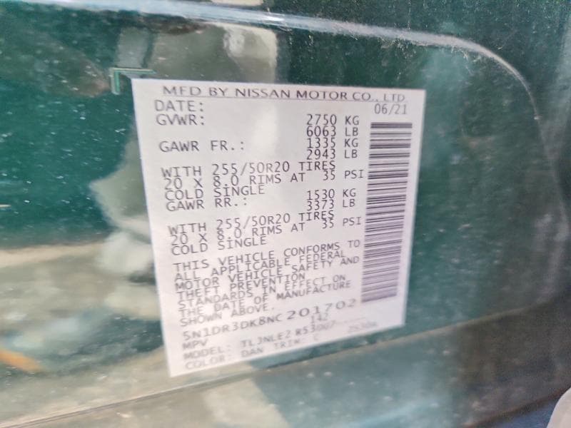 2022 NISSAN PATHFINDER PLATINUM PLATINUM 12