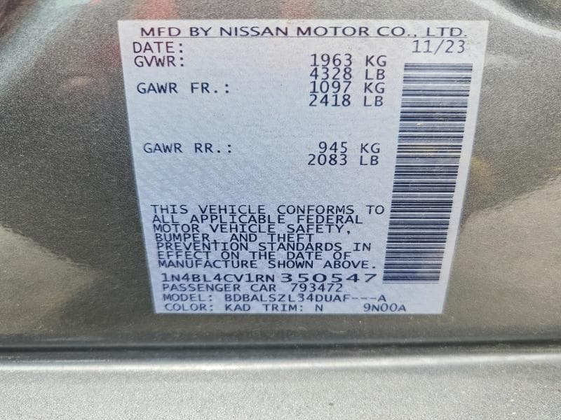 2024 NISSAN ALTIMA SR 12