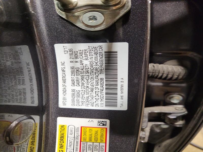 2018 HONDA ACCORD EX EX 13