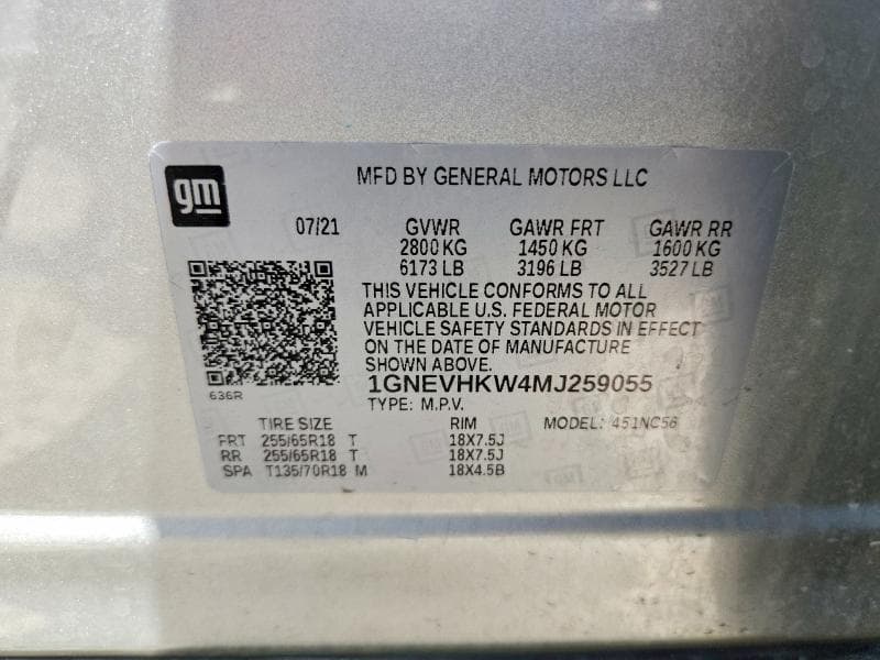 2021 CHEVROLET TRAVERSE LT 13