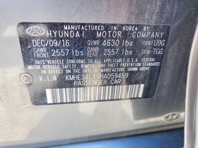 2017 HYUNDAI SONATA HYBRID LIMITED 12