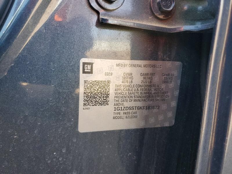2019 CHEVROLET MALIBU LT 12