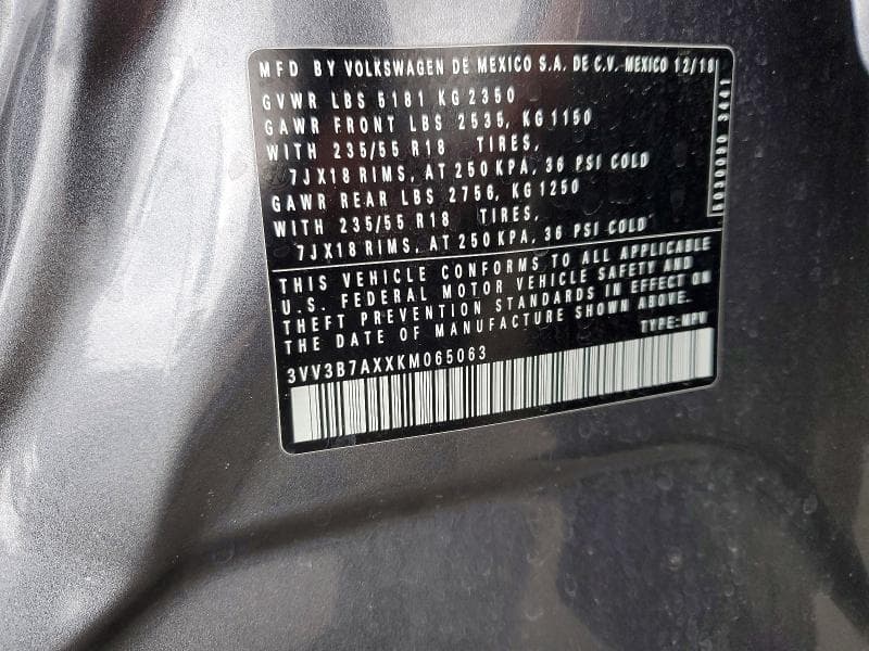 2019 VOLKSWAGEN TIGUAN SE SE 13
