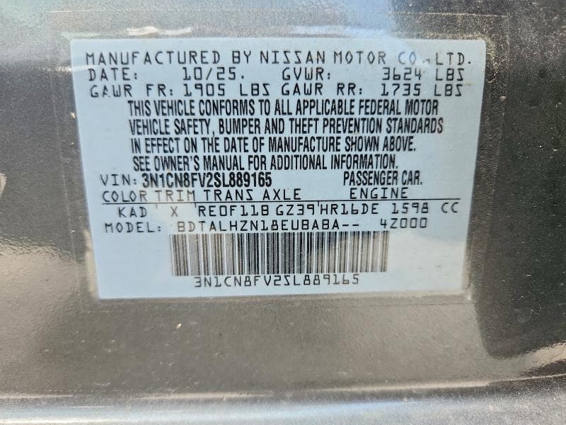 2025 NISSAN VERSA SR SR 12