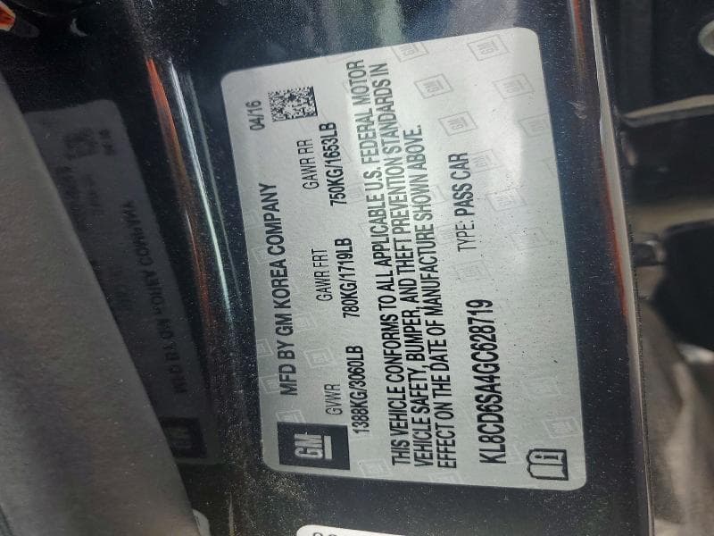 2016 CHEVROLET SPARK 1LT 12