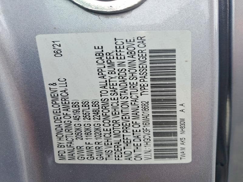 2021 HONDA ACCORD HYBRID 12