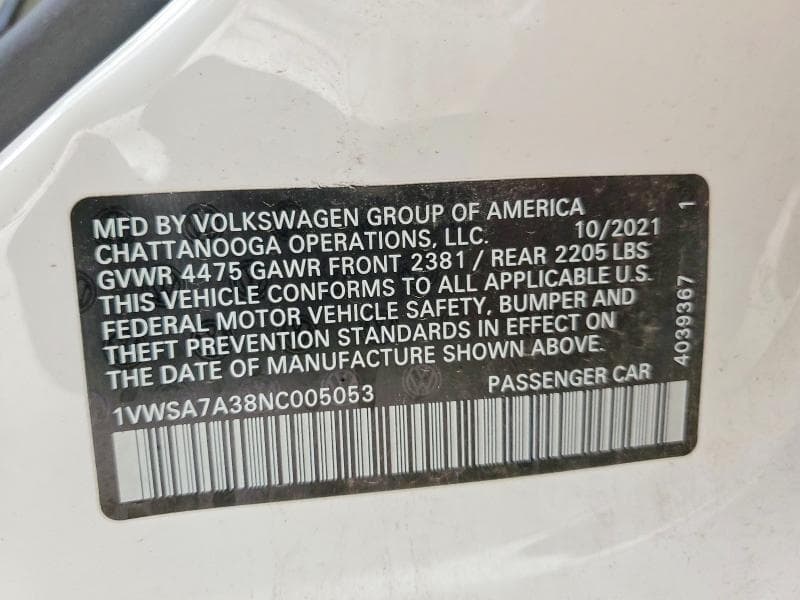 2022 VOLKSWAGEN PASSAT SE 13