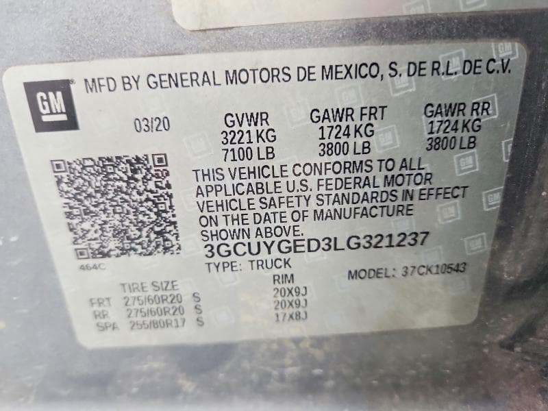 2020 CHEVROLET SILVERADO K1500 LTZ K1500 LTZ 12