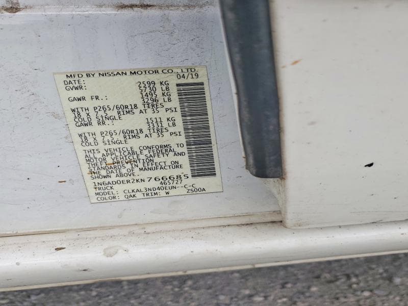 2019 NISSAN FRONTIER SL SL 12