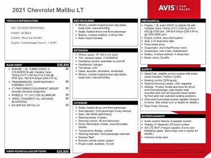 2021 CHEVROLET MALIBU LT 12