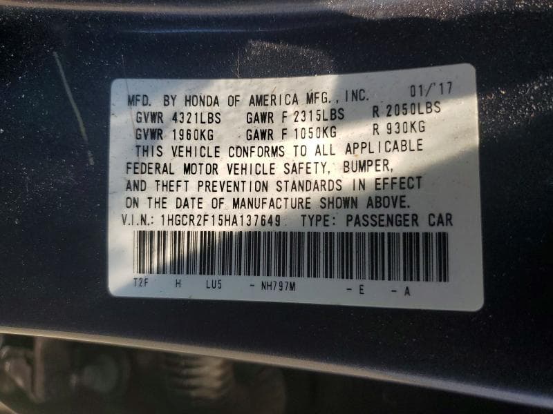 2017 HONDA ACCORD SPORT SPECIAL EDITION 13