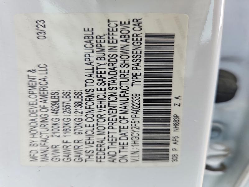 2023 HONDA ACCORD HYBRID SPORT 12