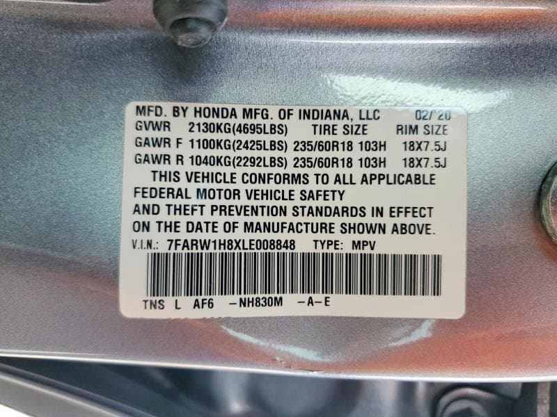 2020 HONDA CR-V EXL 13
