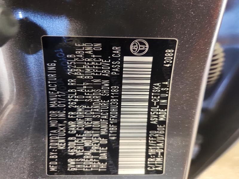 2017 TOYOTA CAMRY SE 12