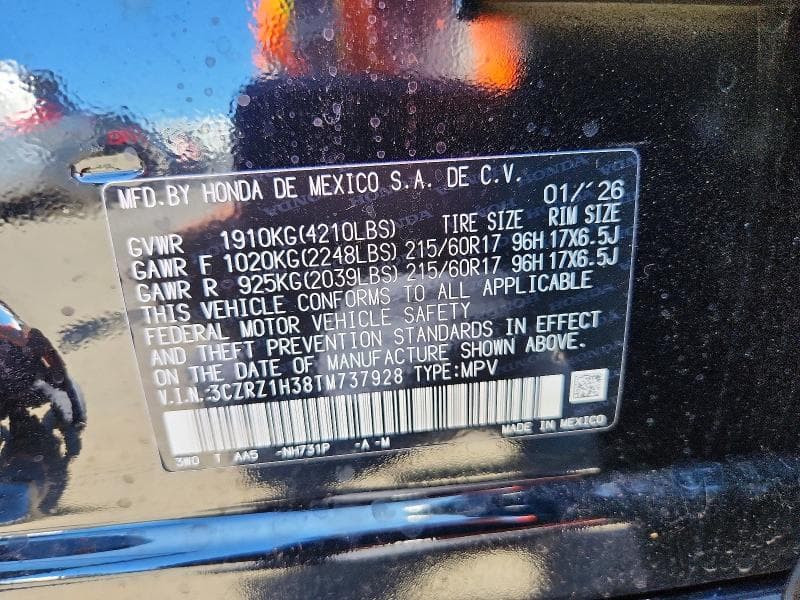 2026 HONDA HR-V LX 13