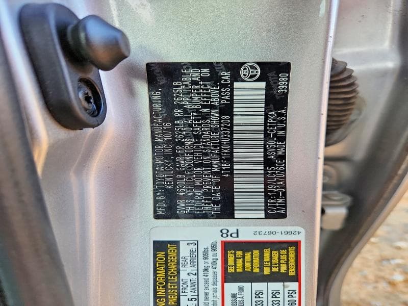 2017 TOYOTA CAMRY XSE 13