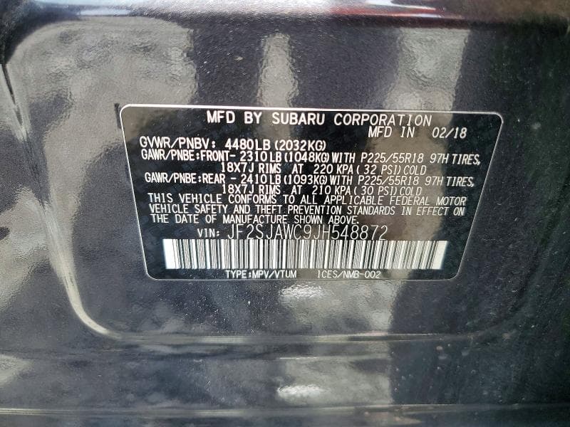 2018 SUBARU FORESTER 2.5I TOURING 13