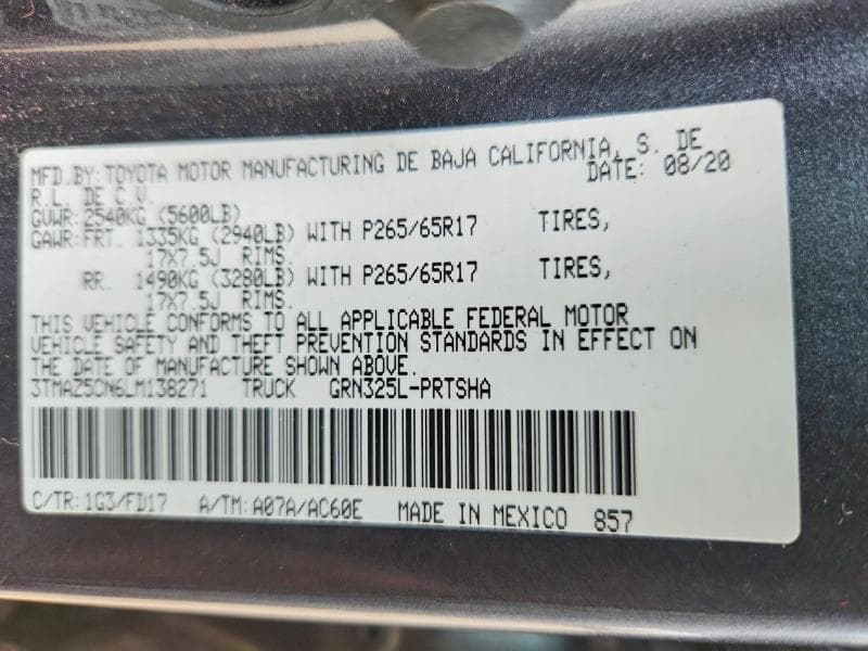 2020 TOYOTA TACOMA TRD SPORT TRD SPORT 13