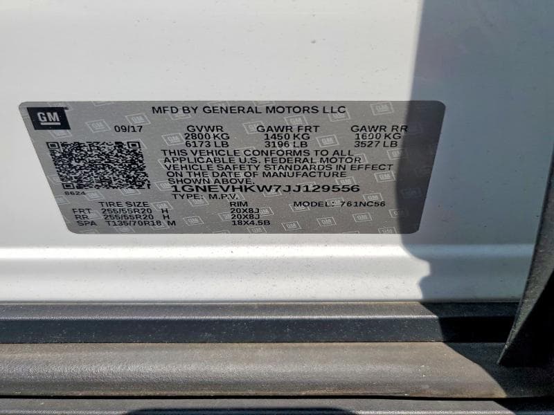 2018 CHEVROLET TRAVERSE LT 13