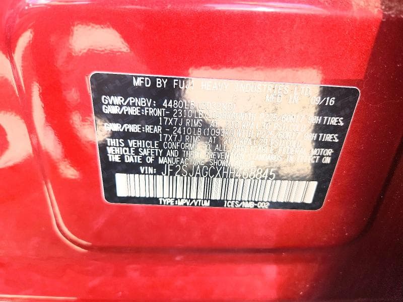 2017 SUBARU FORESTER 2.5I PREMIUM 2.5I PREMIUM 13