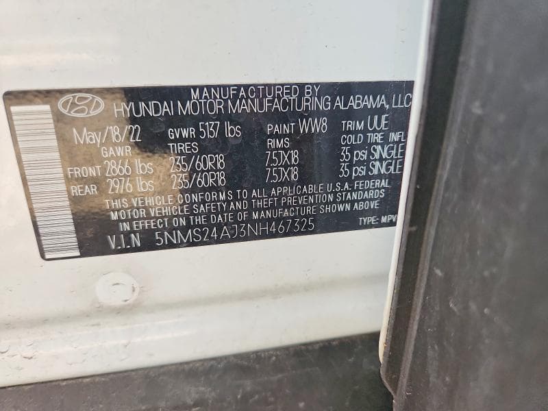 2022 HYUNDAI SANTA FE SEL SEL 13